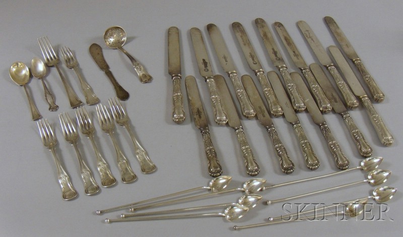 Appraisal: Approximately Forty-Two Sterling and Silver Plated Flatware including a set