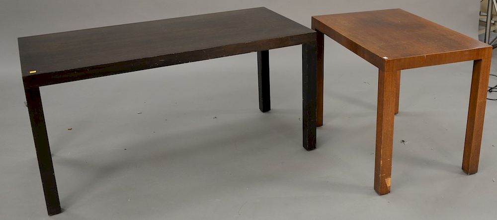 Appraisal: Two modern side tables including Directional mahogany table and a