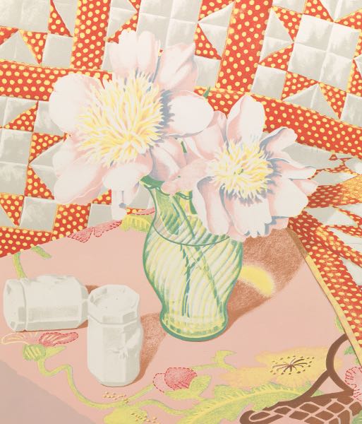 Appraisal: SONDRA FRECKELTON AMERICAN B x paper Peonies Silkscreen in colors