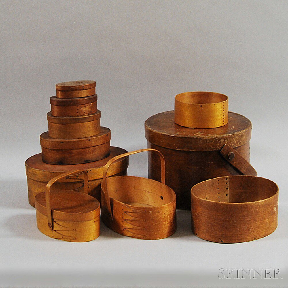 Appraisal: Ten Round and Oval Storage Boxes th century an assembled