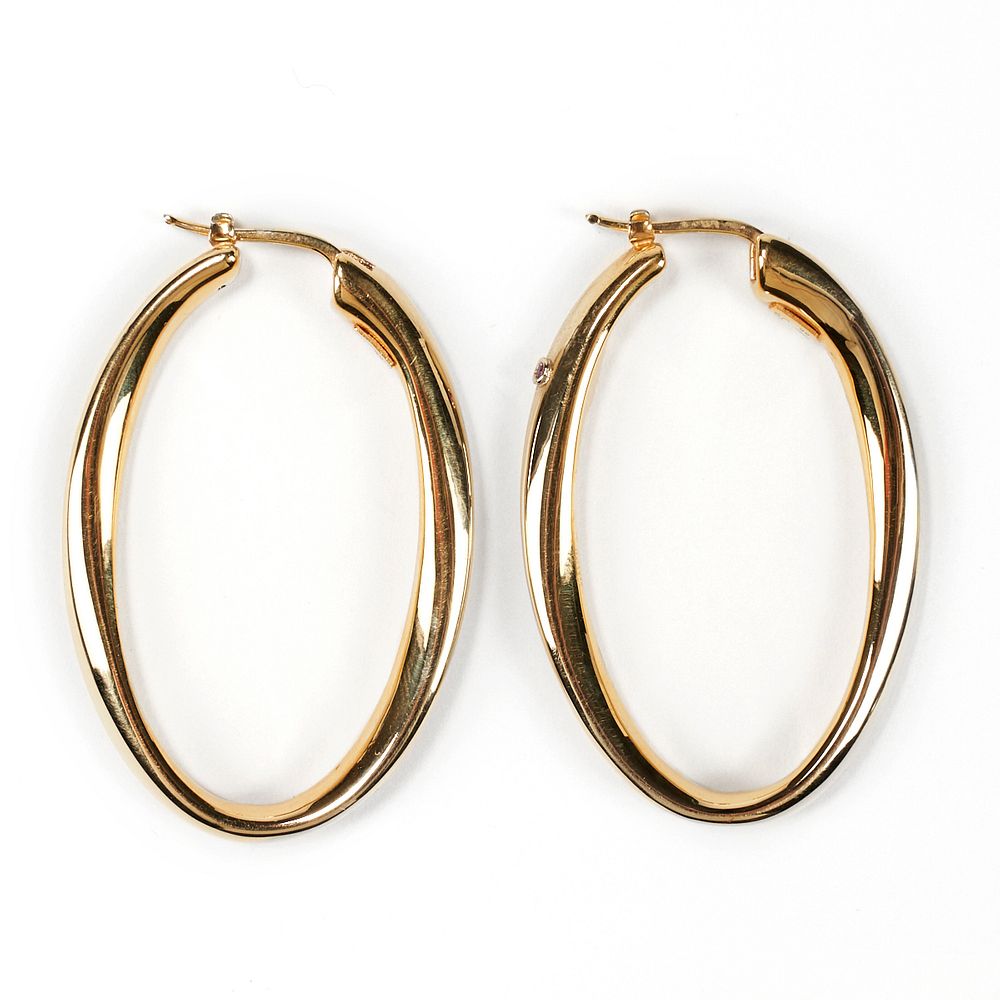 Appraisal: Roberto Coin K Gold Hoop Earrings Roberto Coin Italian b