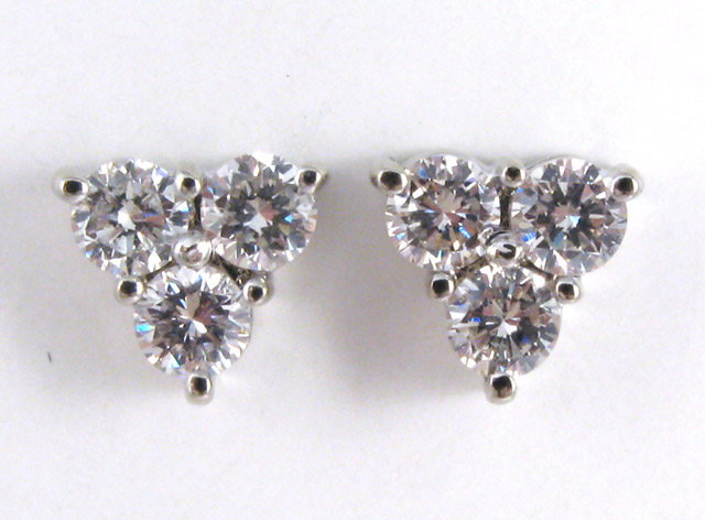 Appraisal: PAIR OF DIAMOND AND WHITE GOLD EARRINGS each k white