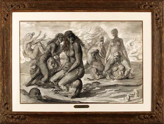 Appraisal: Reginald Marsh American New York - Water Sports double-sided watercolor