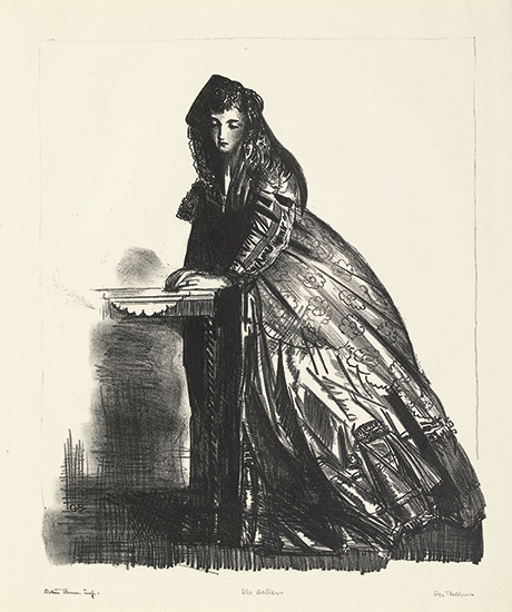 Appraisal: GEORGE BELLOWS The Actress Lithograph on cream wove paper -