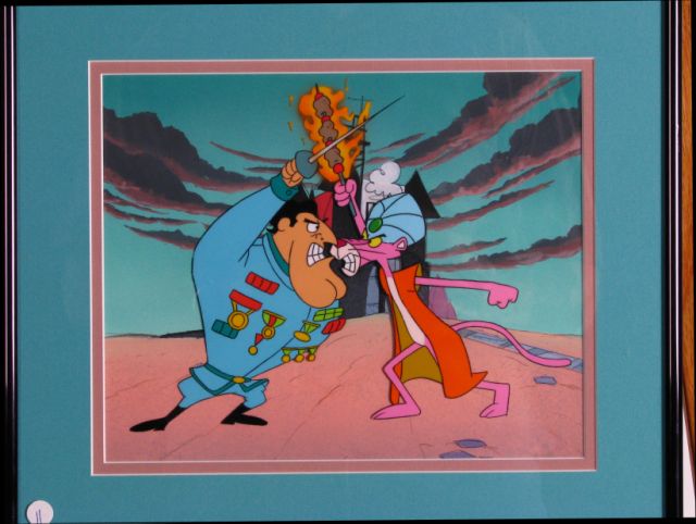 Appraisal: The Pink Panther hand painted animation cel with hand painted