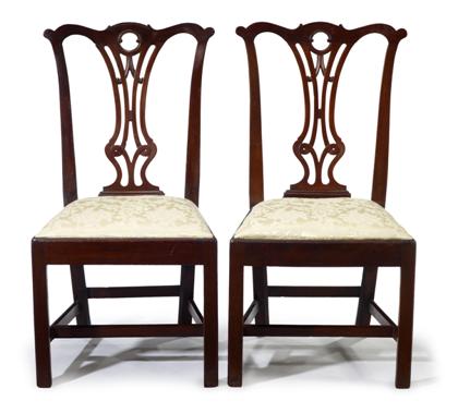 Appraisal: Pair of Chippendale cherrywood side chairsbaltimore circa