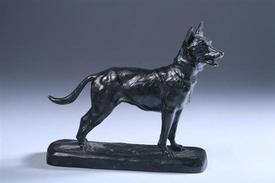 Appraisal: GASTON D'ILLIERS French - GERMAN SHEPHERD signed on base Bronze