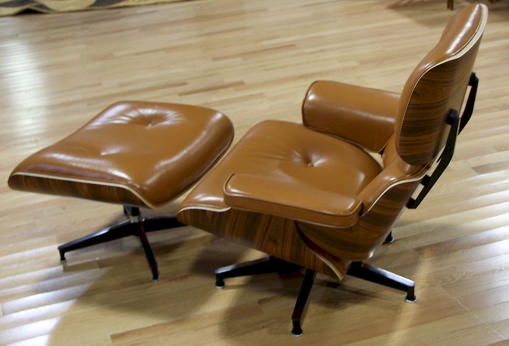 Appraisal: Vintage And Fine Quality Eames Style Lounge Chair and Ottoman