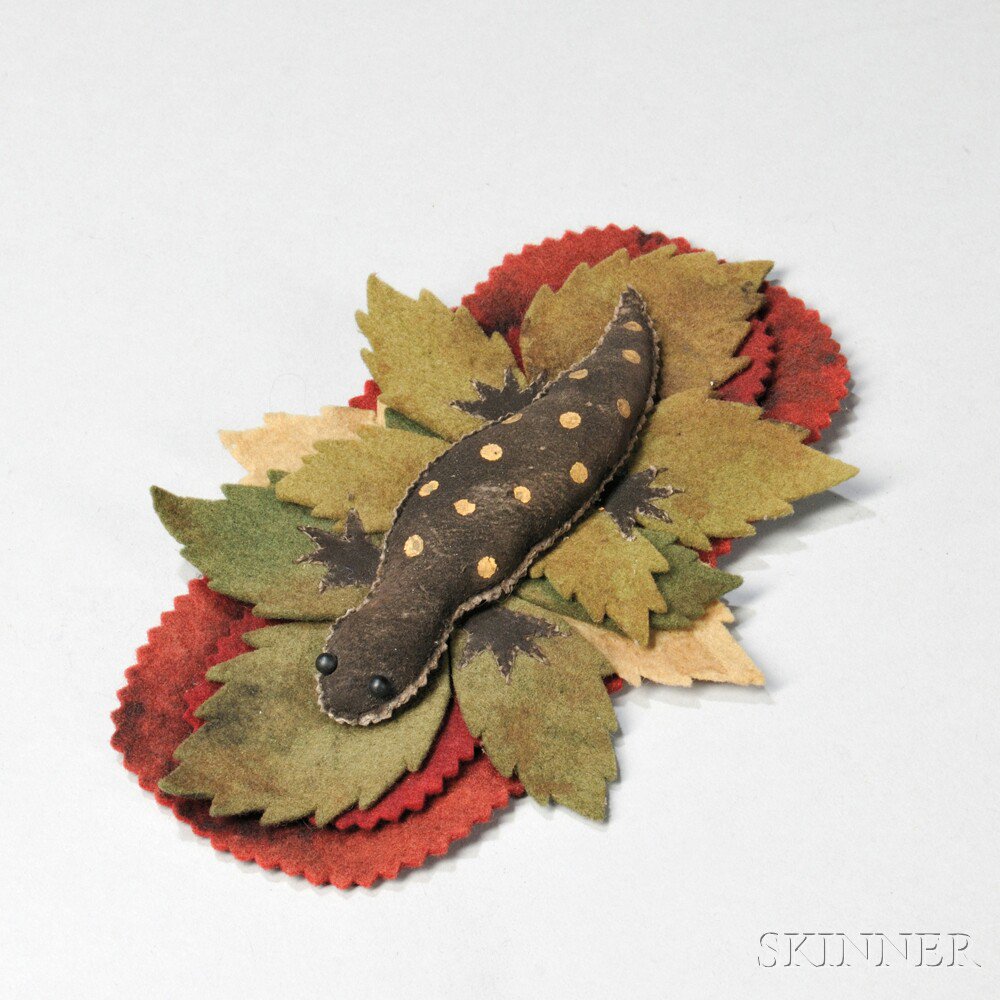 Appraisal: Felt Salamander-form Pen Wipe America late th century the spotted