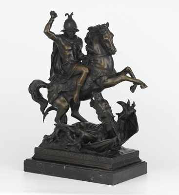 Appraisal: After Alfred Barye St George Slaying the Dragon Cast bronze