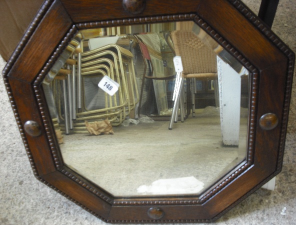 Appraisal: Oak Framed Octagonal Art Deco Mirror