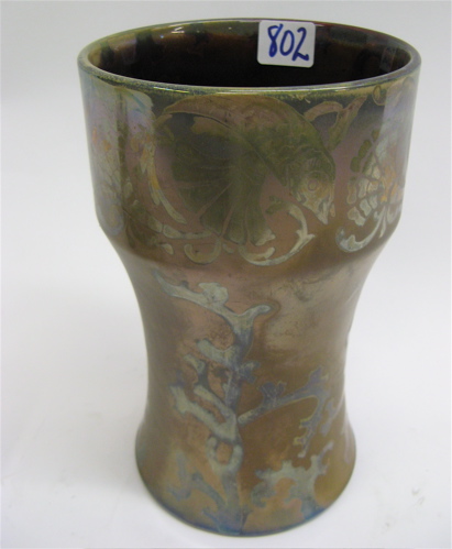 Appraisal: MASSIER FRENCH ART POTTERY VASE Luneville iridescent metallic lustre glaze