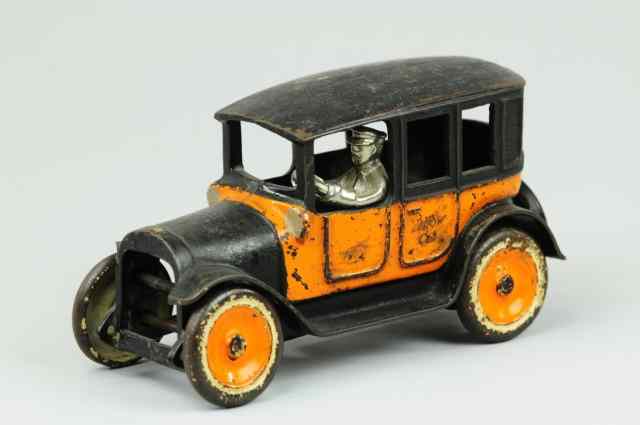 Appraisal: ARCADE YELLOW CAB Cast iron painted in orange and black