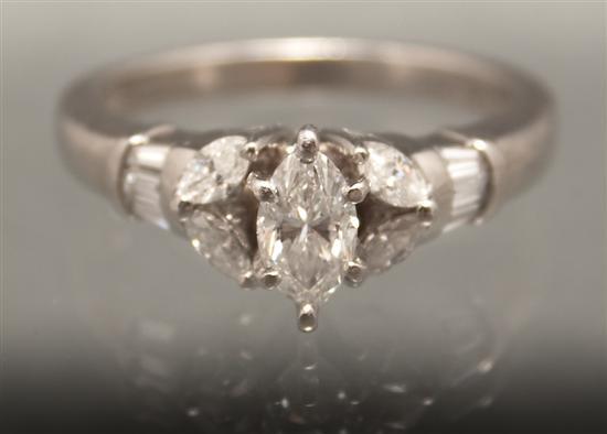 Appraisal: K white gold and diamond engagement ring diamonds approximately cts