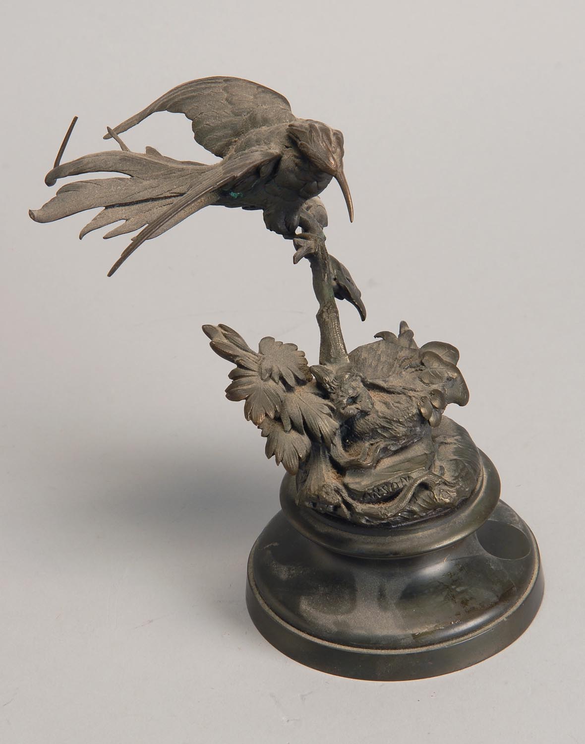 Appraisal: LATE TH CENTURY ANIMALI RE BRONZE depicting a bird in