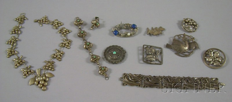 Appraisal: Group of Mostly Sterling Silver Jewelry including two Mexican sterling