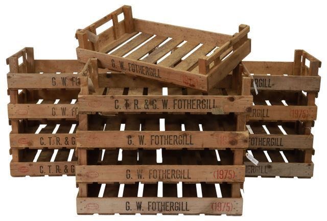 Appraisal: lot of English wood farm fruit crates marked C T