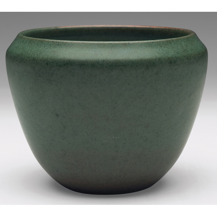 Appraisal: Marblehead vase broad form covered with a mottled green matte