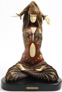 Appraisal: After Chiparus Art Deco style the seated resin female dancer