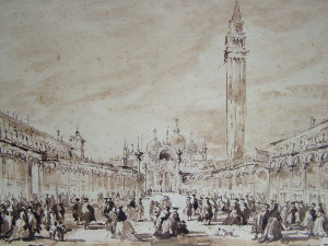 Appraisal: Manner of Francesco Guardi - - Crowds in St Mark's