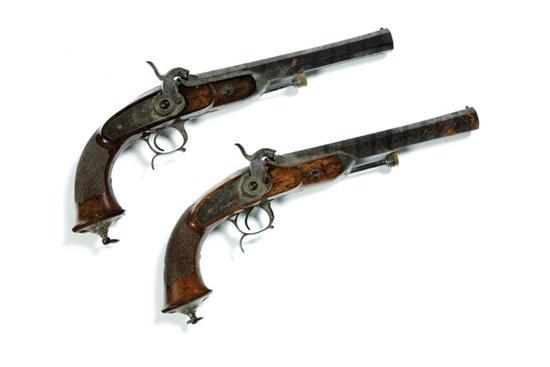 Appraisal: PAIR OF PERCUSSION DUELING PISTOLS France th century Engraved signature