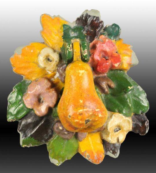 Appraisal: Pear w Mixed Flowers Cast Iron Door Knocker Description Made