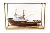 Appraisal: BOAT MODEL - Contemporary cased highly detailed scale model of