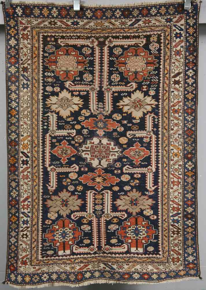 Appraisal: CAUCASIAN RUG - ' '' x ' - Center gabled