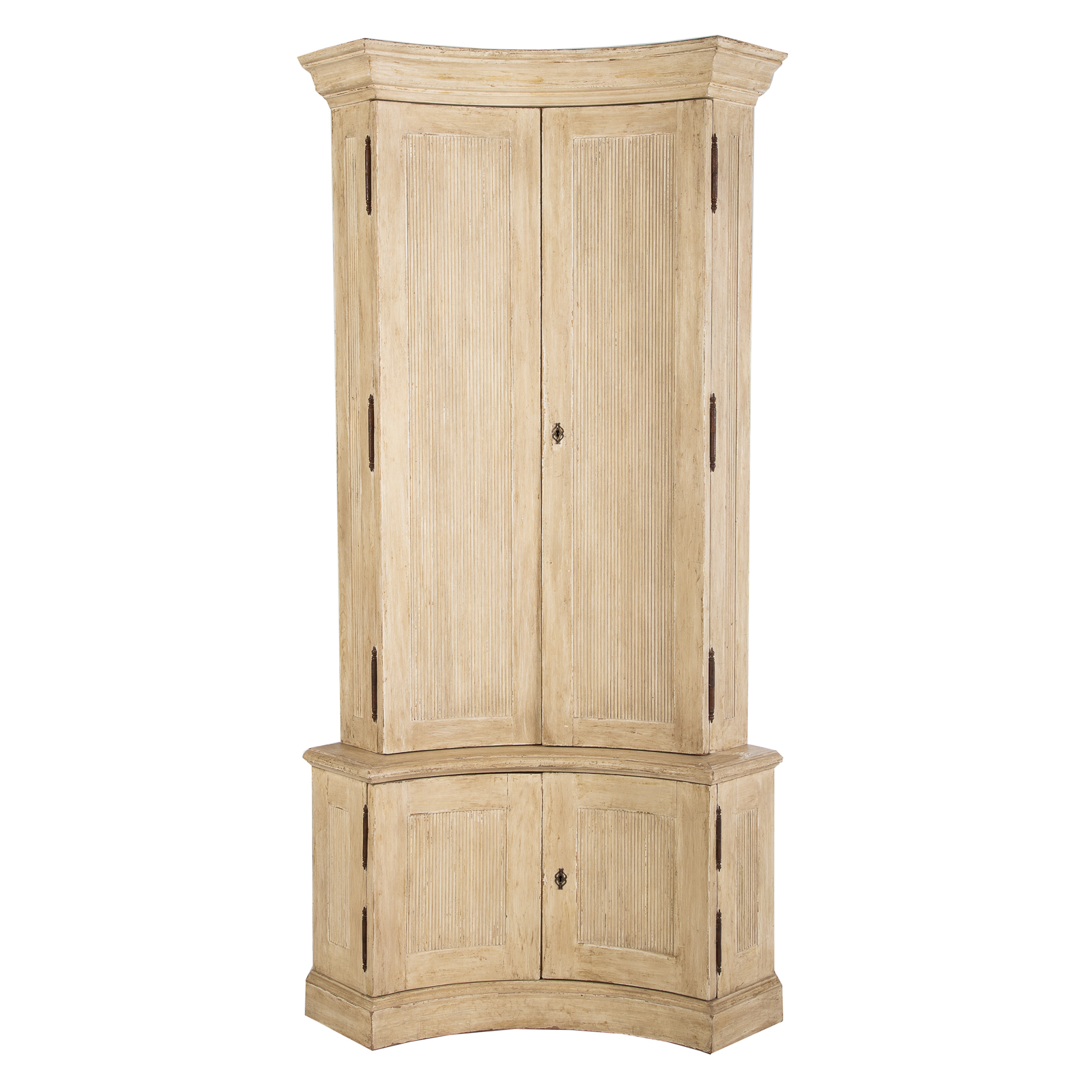 Appraisal: TWO-PIECE CUSTOM CONTEMPORARY CORNER CABINET Concave shaped corner cabinet having