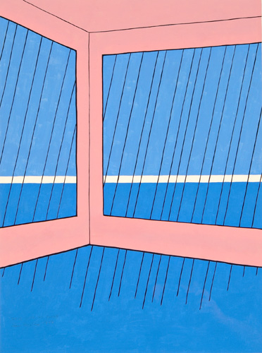 Appraisal: John Wesley American b Rain with No Floor Gouache on