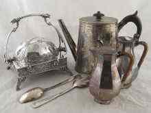 Appraisal: Silver plate A pair of cafe au lait pots a