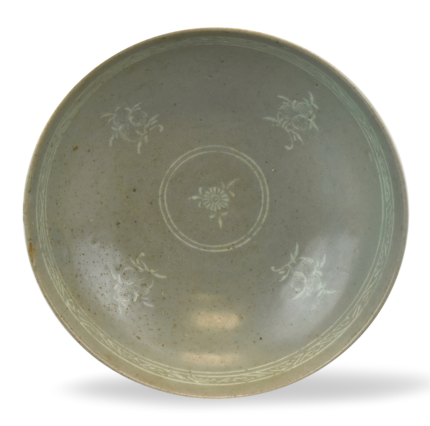 Appraisal: Korean - th C Celadon glazed bowl with circular decorative