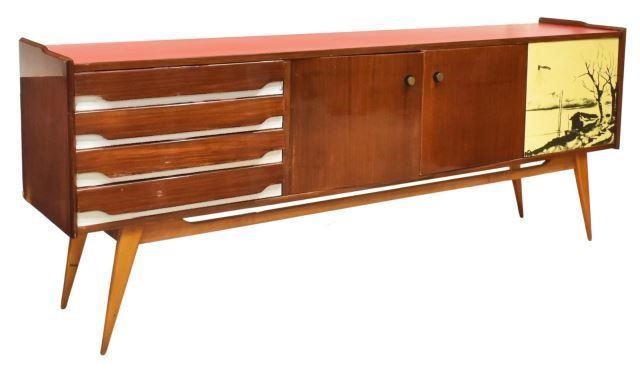 Appraisal: Italian mid-century modern sideboard in the manner of Piero Fornasetti