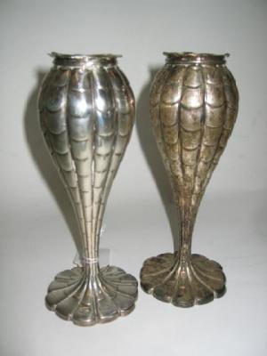 Appraisal: A PAIR OF EDWARDIAN POSY VASES maker H Williamson Ltd