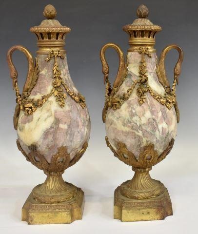 Appraisal: lot of French Louis XVI style covered urns late th