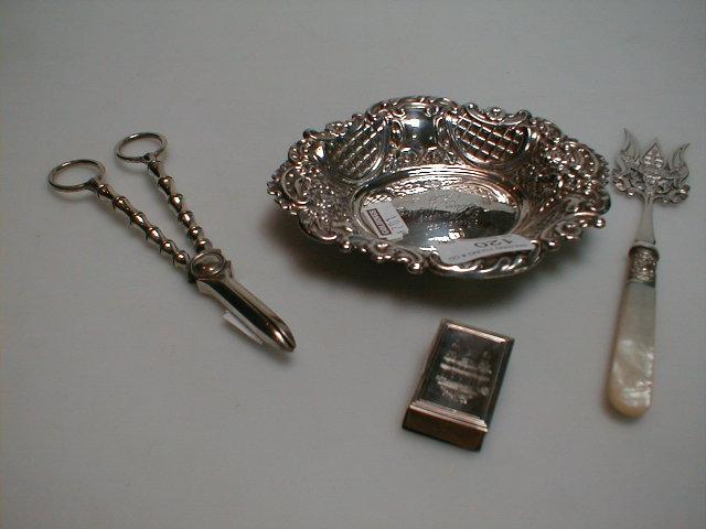 Appraisal: A modern silver oval pin tray of Victorian design with