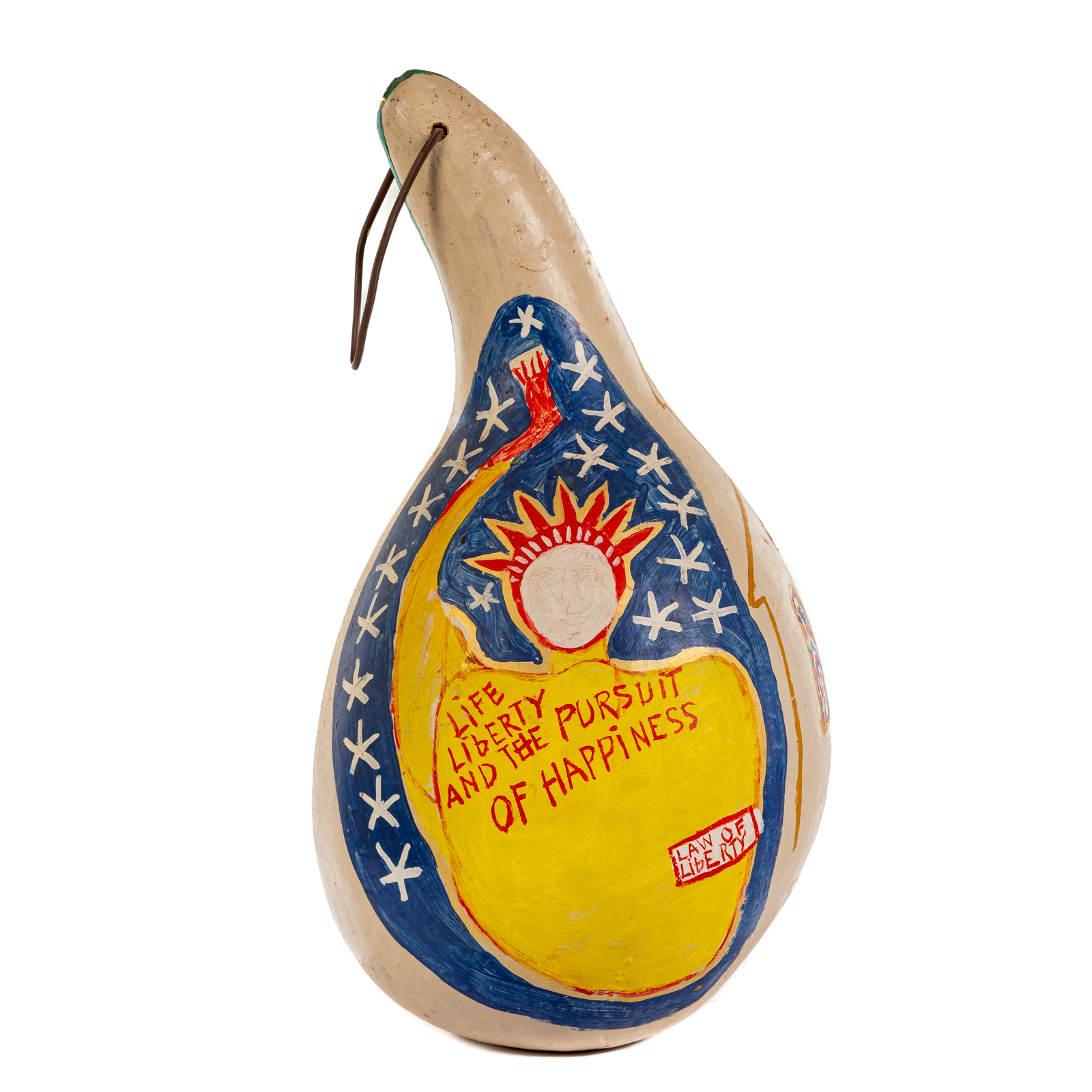 Appraisal: REV BENJAMIN FRANKLIN PERKINS USA GOURD American - Painted gourd