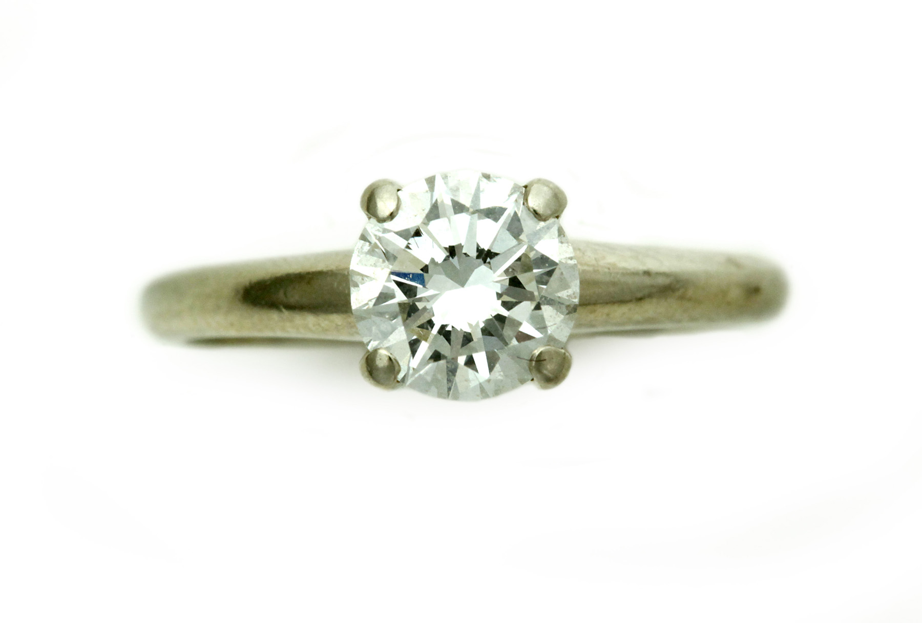 Appraisal: DIAMOND SOLITAIRE RING American th century k white gold four-prong