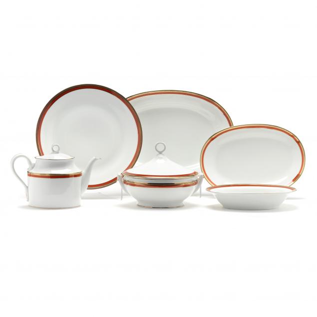 Appraisal: RICHARD GINORI PIECE SET OF PALERMO RED CHINA DINNERWARE Late