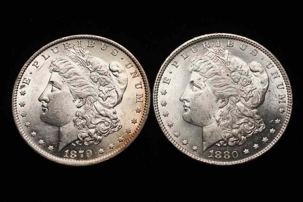 Appraisal: COINS - Lot of Morgan Dollars O and both very