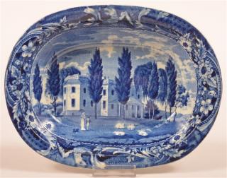 Appraisal: Historical Staff Blue Transfer Vegetable Bowl Historical Staffordshire China Blue