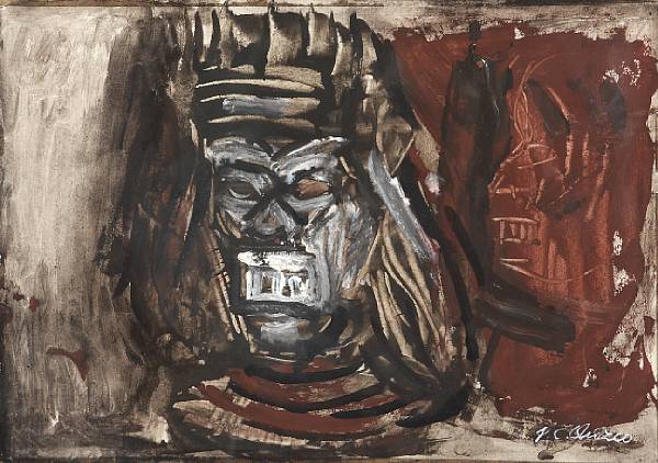 Appraisal: Jos Clemente Orozco Mexican - Untitled Guerreros Aztecas c signed