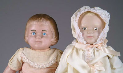 Appraisal: CHASE BOY AND GIRL DOLLS Late Chase brother and sister