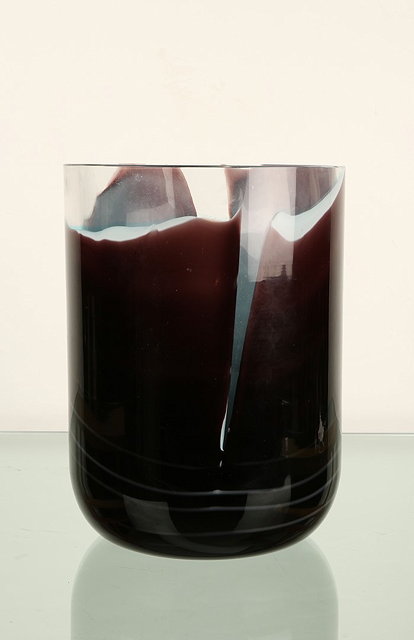 Appraisal: Murano of ItalyVaseclear white and aubergine glass cm high cm