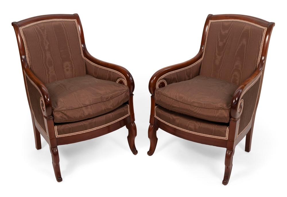 Appraisal: PAIR OF CLASSICAL-STYLE ARMCHAIRS FIRST QUARTER OF THE TH CENTURY