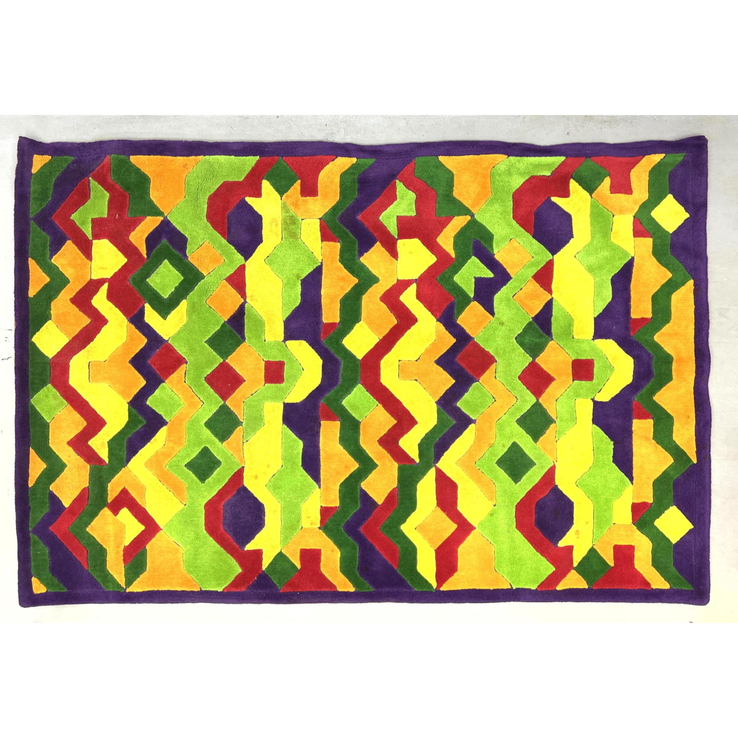 Appraisal: ' x ' EDWARD FIELDS Colorful Graphic Wool Rug Marrakesh