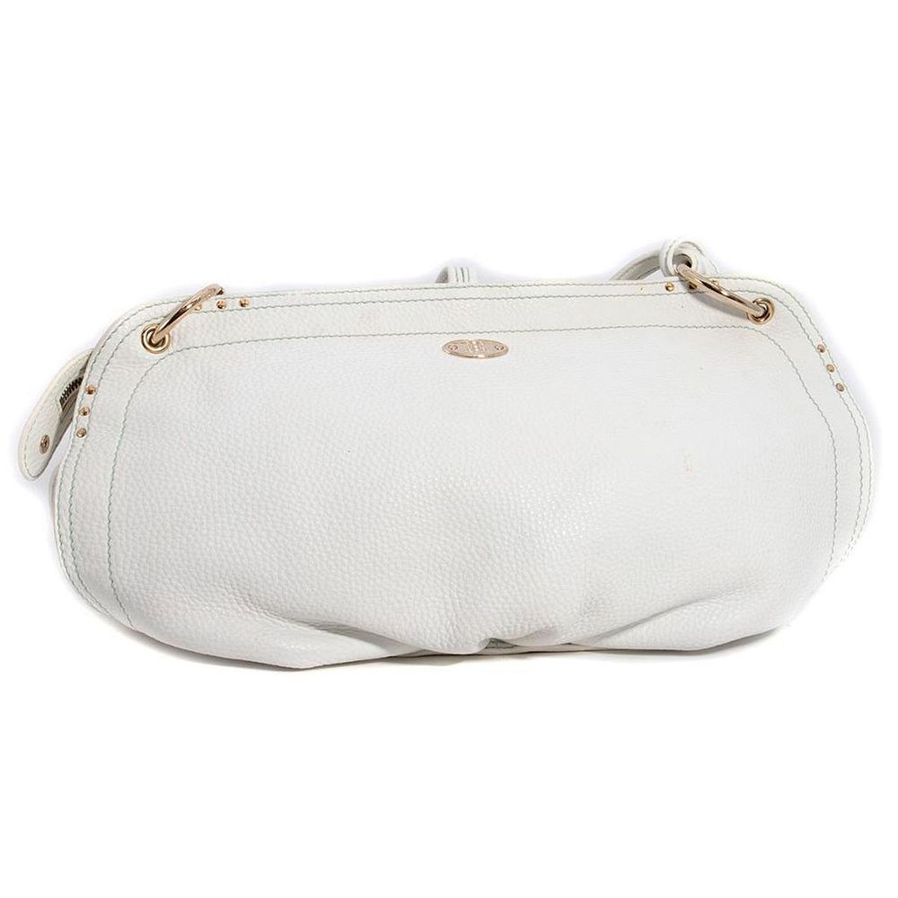 Appraisal: Celine white leater satchel shoulder bag measuring approximately x x