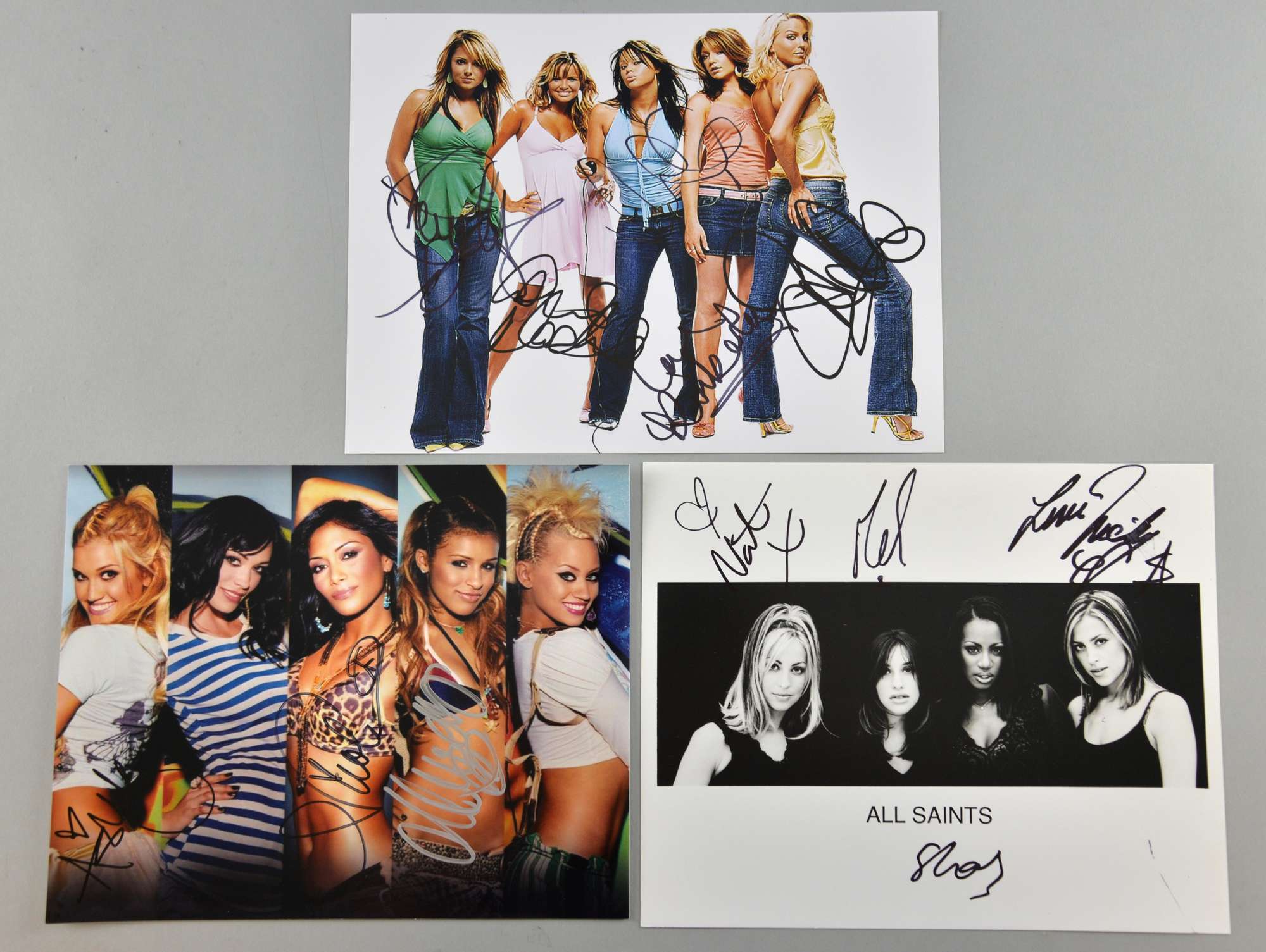 Appraisal: Three Girl Group signed promotional x photographs Pussycat Dolls signed