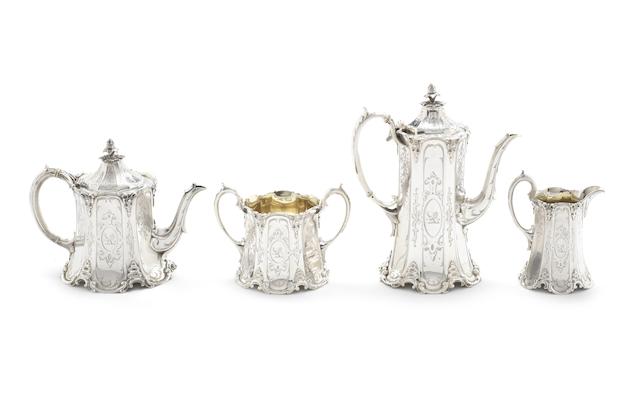 Appraisal: A Victorian silver four-piece coffee and tea service by Edward