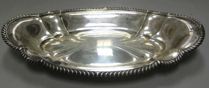 Appraisal: GORHAM PROVIDENCE RI Sterling silver oval bread tray lobbed with